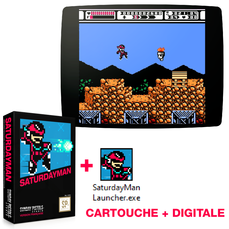 SaturdayMan • Jeu vidéo NES • Édition physique + digitale standard SaturdayMan • Jeu vidéo NES • Édition physique + digitale standard