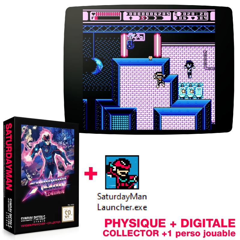 SaturdayMan • Jeu vidéo NES • Édition physique + digitale collector SaturdayMan • Jeu vidéo NES • Édition physique + digitale collector